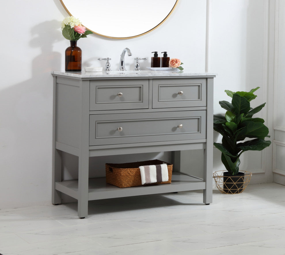 Matilda 36" Single Bathroom Vanity Set, Gray