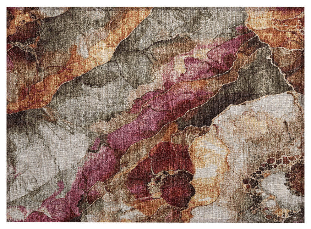 Machine Washable Indoor/Outdoor Chantille ACN1864 Khaki 1'8" x 2'6" Rug