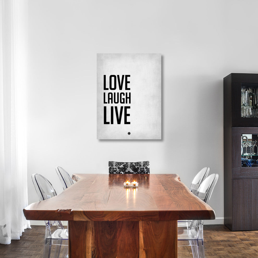 "Love Laugh Live Poster Grey" Fine Art Print
