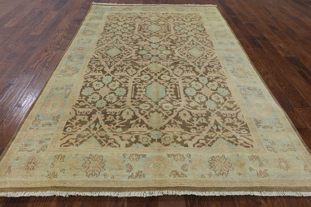 6'x9' Hand Knotted Peshawar Rug, P2580