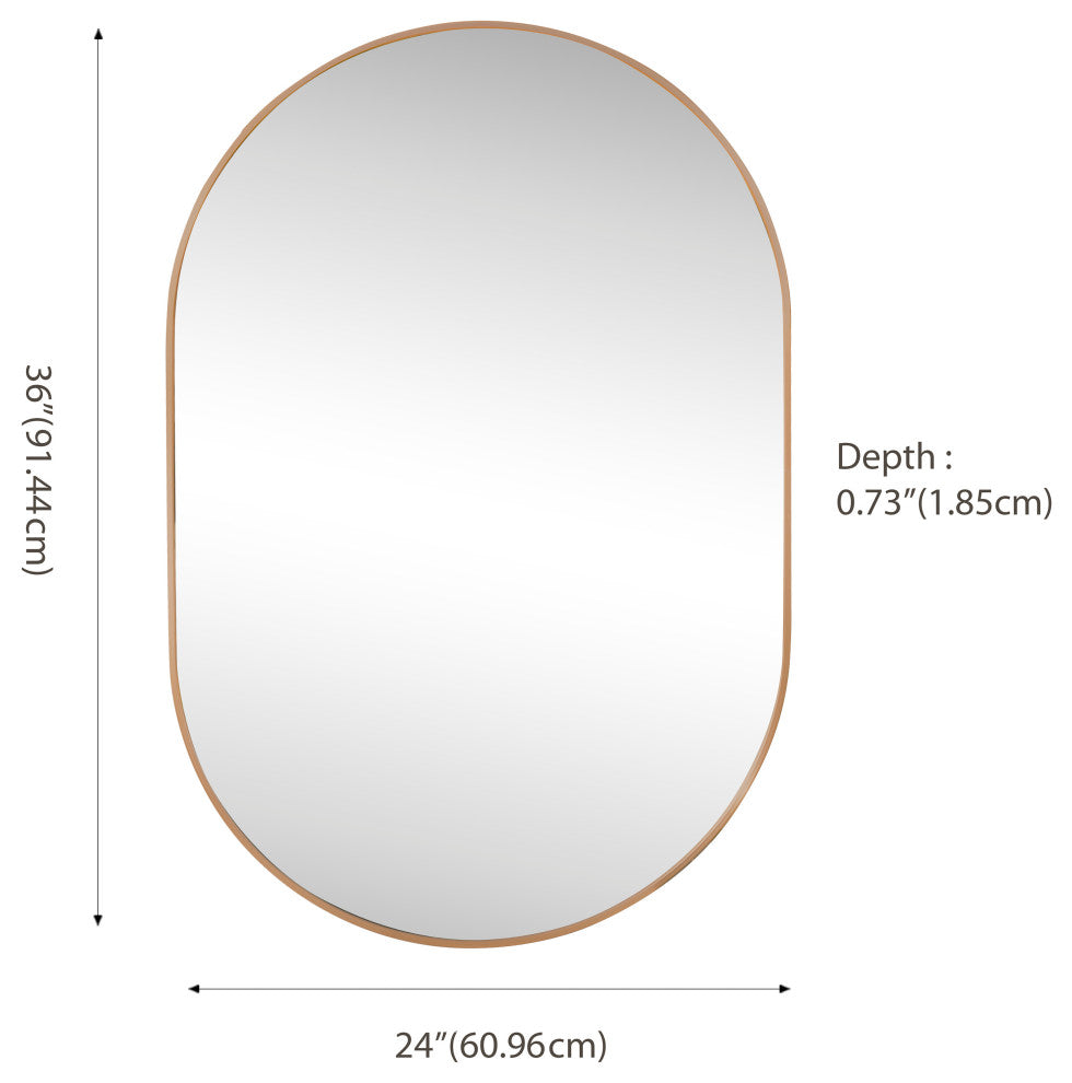 Milly Medium Oval Metal Framed Wall Mirror