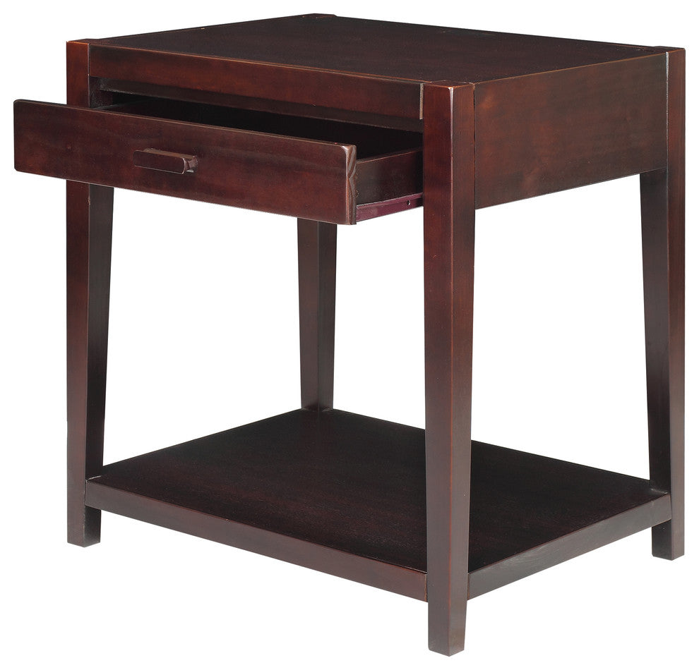 Notre Dame Night Stand With Usb Port, Espresso