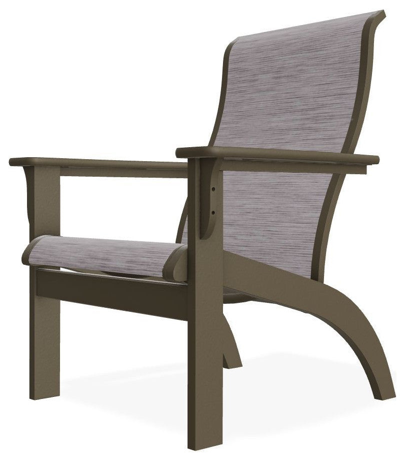 Adirondack Sling Outdoor Adirondack Armchair, Fossil/Beachwood