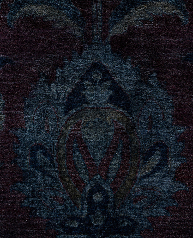 Overdyed One-of-a-Kind Hand-Knotted Area Rug Black, 7' 10" x 10' 4"
