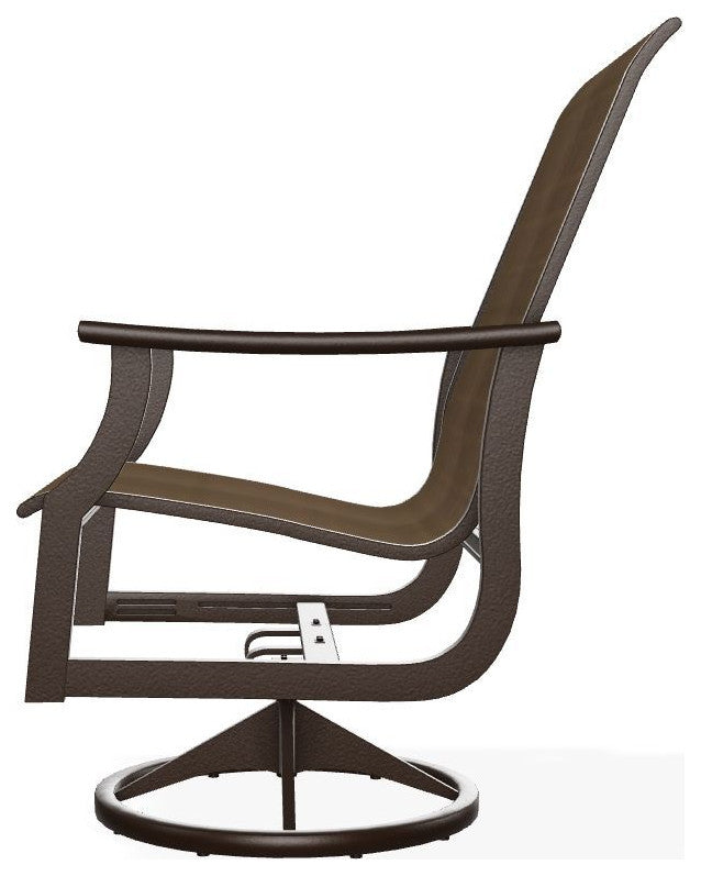 St. Catherine Sling Outdoor Swivel Rocker, Bark/Kona