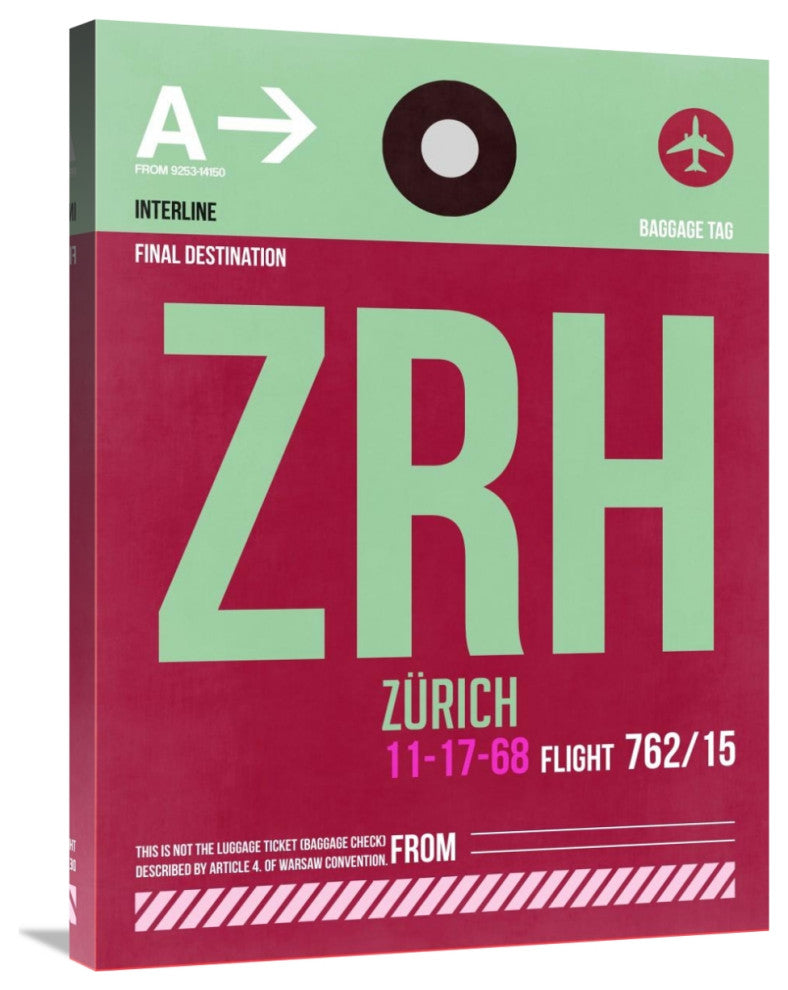"ZRH Zurich Luggage Tag 2" Fine Art Print