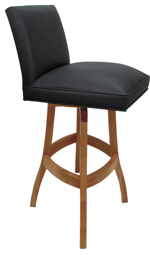 Swivel Wood Counter, Bar or Extra Tall Stool - Sommerville on S-Base, Gray Vinyl - Honey, 34"