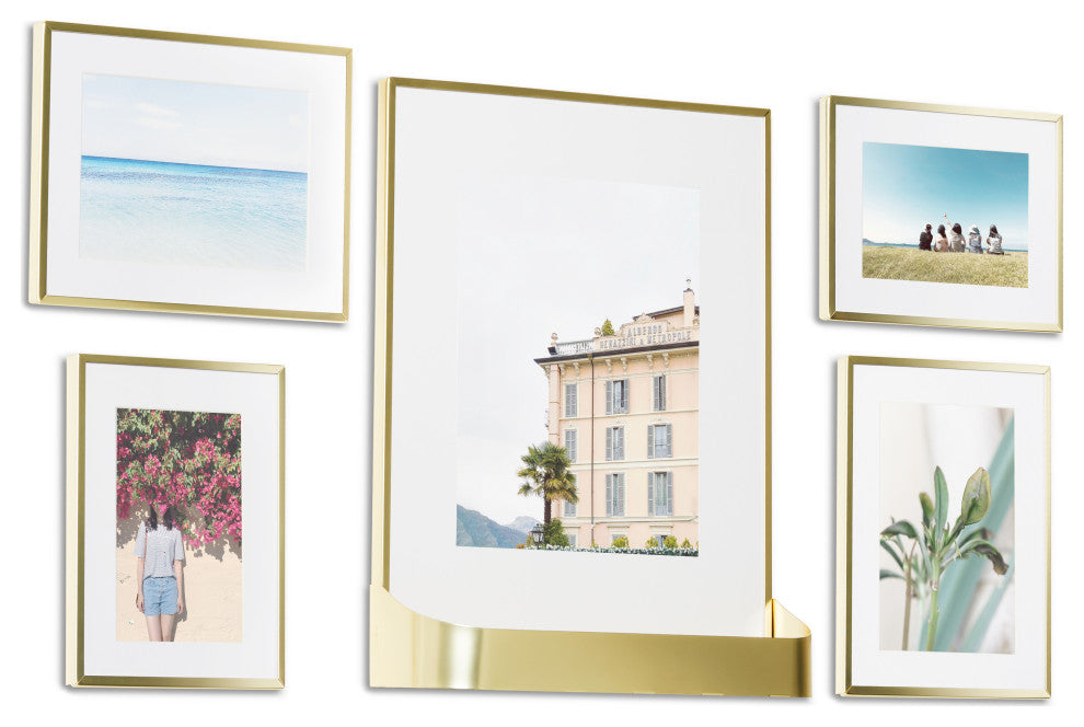 Matinee Photo Display Set of 5 Matte Brass