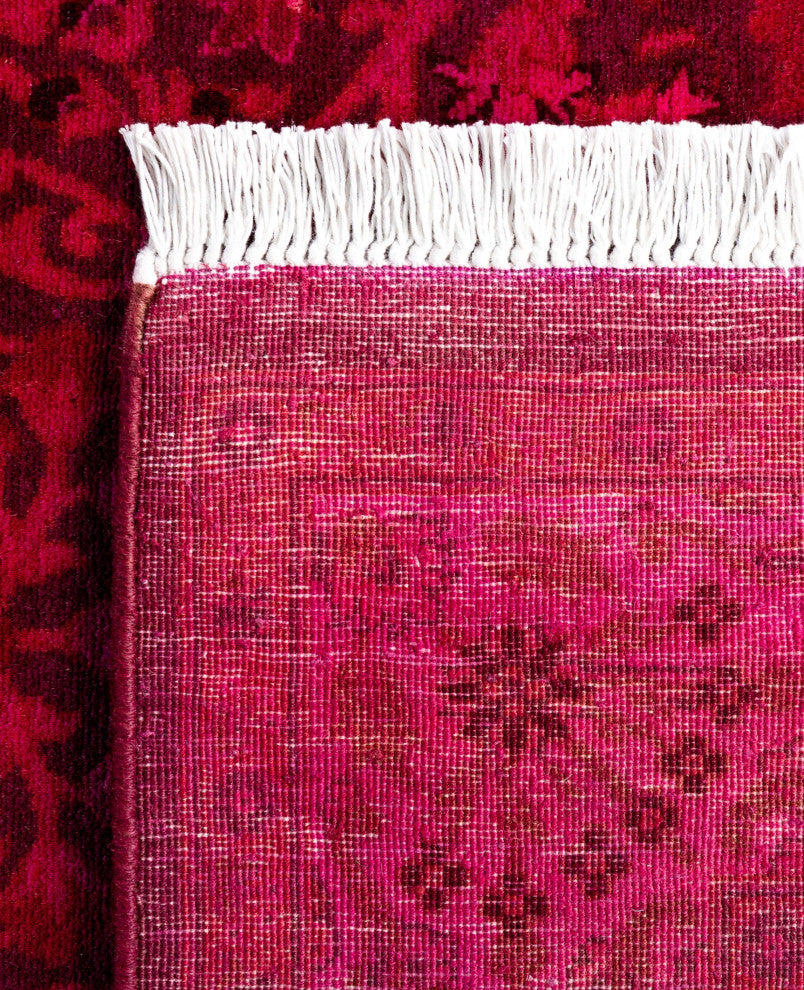 Overdyed One-of-a-Kind Hand-Knotted Area Rug Purple, 3' 1" x 14' 10"