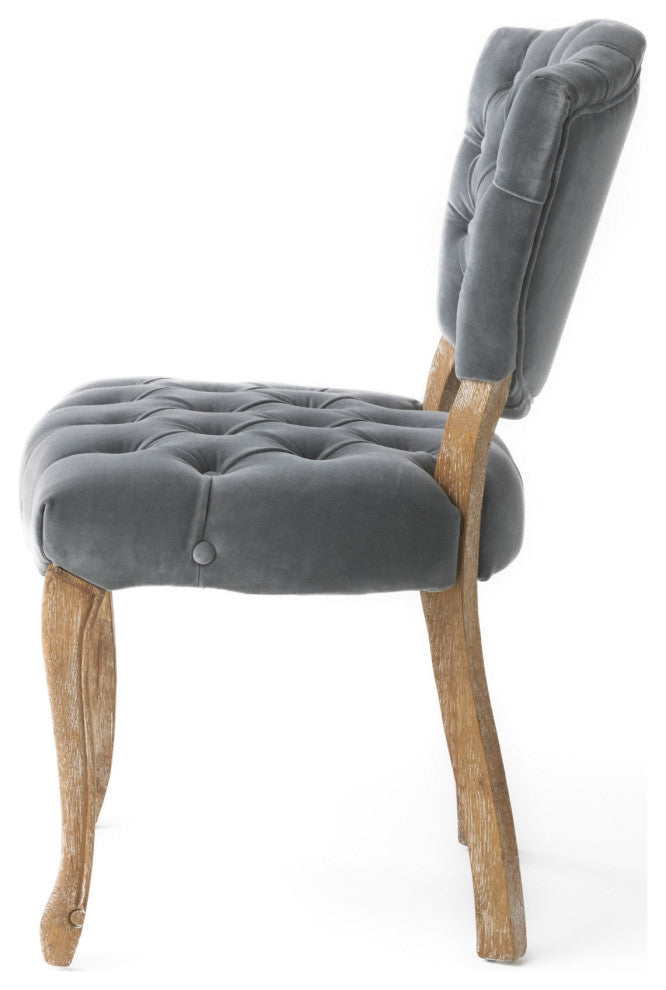 GDF Studio Violetta French Design Dining Chair, Set of 2, Gray