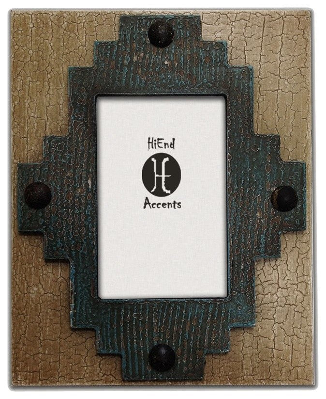 Santa Fe Center Frame, 4x6, Turquoise