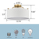 Modern Fabric Drum Ceiling Light,Brass