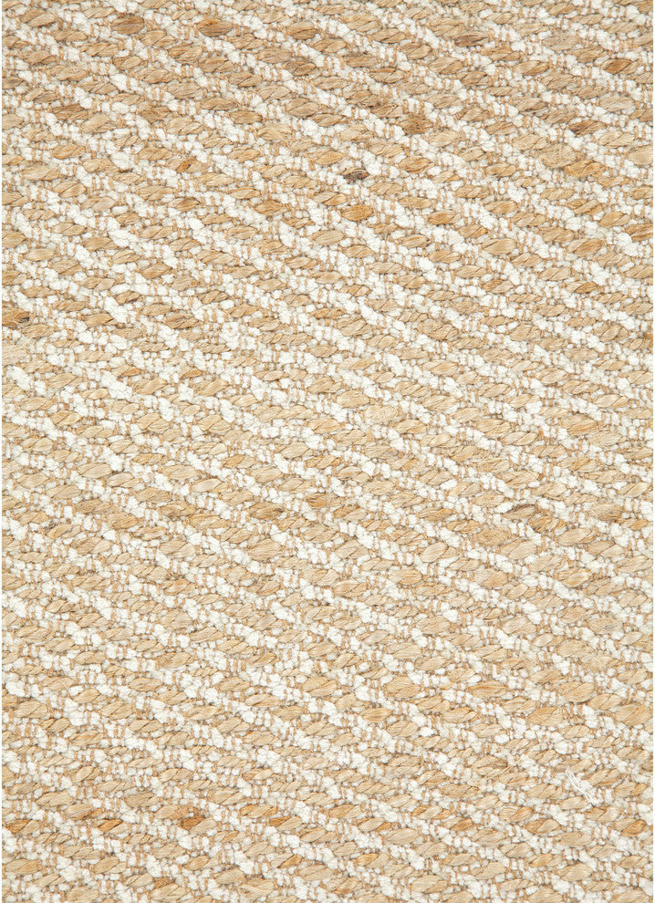 Jaipur Living Diagonal Weave Natural Solid Beige/White Area Rug, 9'x12'