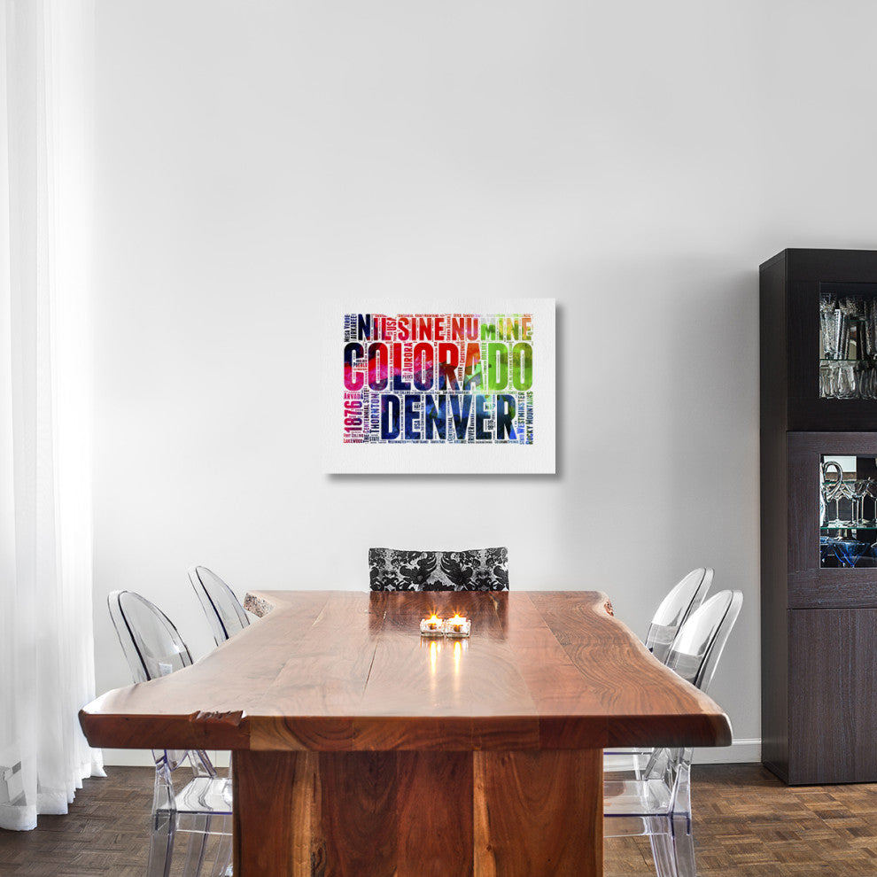 "Denver Watercolor Word Cloud" Fine Art Print