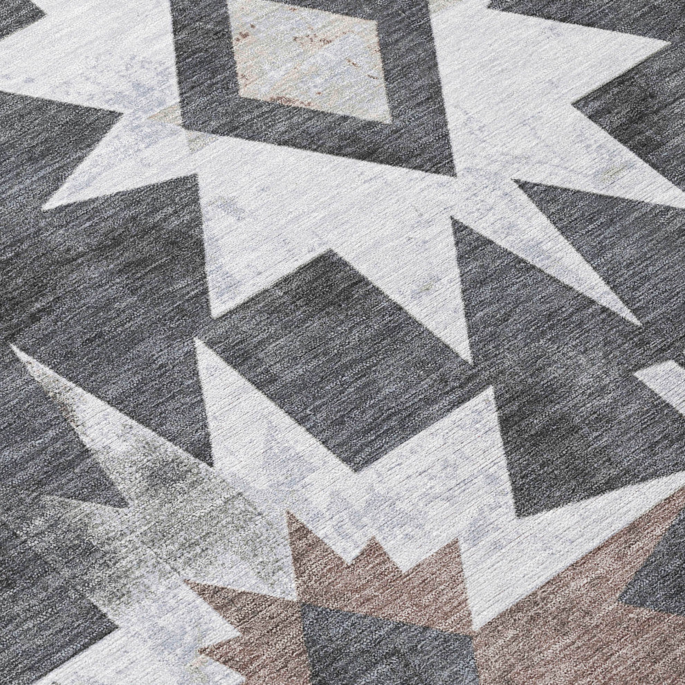 Machine Washable Indoor/Outdoor Chantille ACN1893 Graphite 8' x 10' Rug