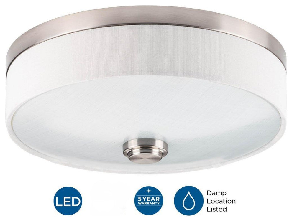 Progress Lighting 1-17W LED 3000K Flush Mount, Brushed Nickel