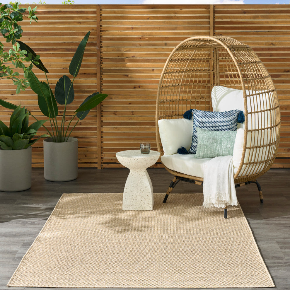 Nourison Tulum 6' x 9' Cream Outdoor Rug