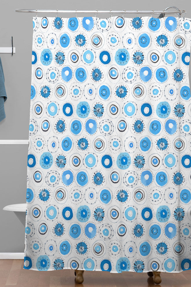 Deny Designs Cori Dantini Middy Polka Blue Shower Curtain