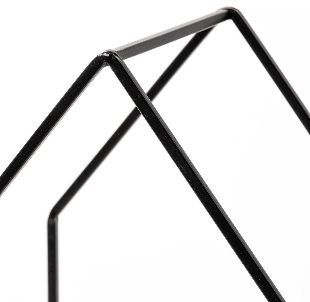 Leopold 2-Piece Set Black Metal Wooden Base Table Candle Holders