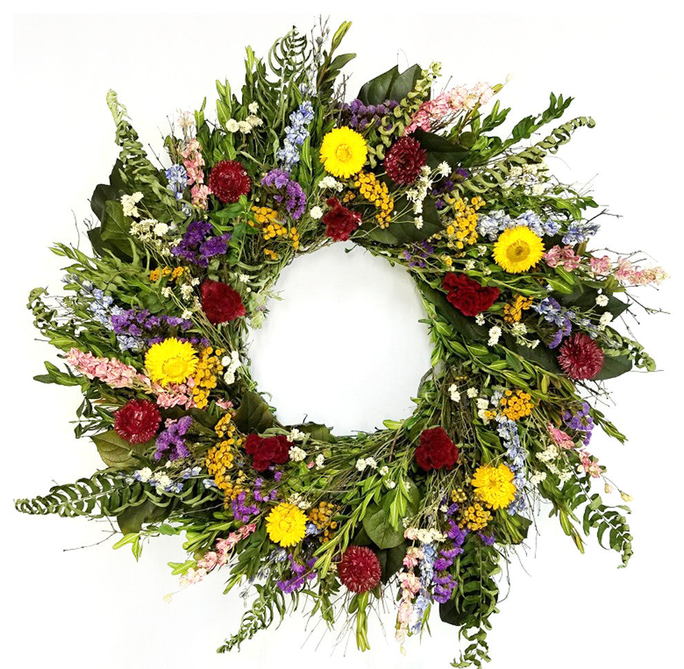 Cockscomb and Strawflowers, 22"