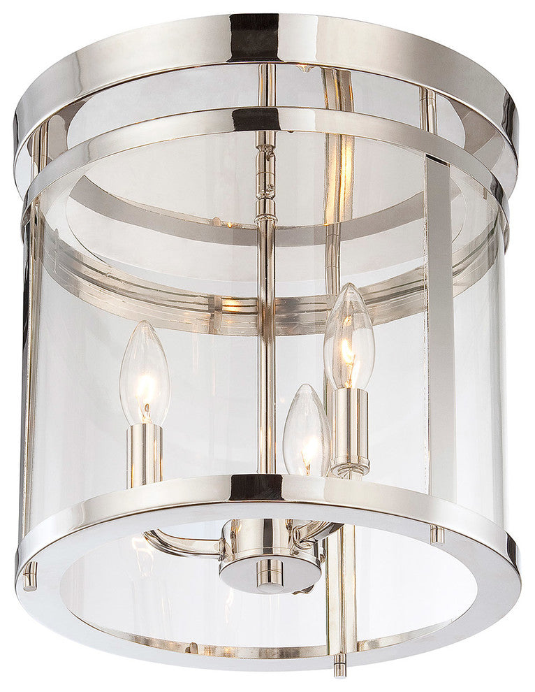 Penrose 3-Light Semi-Flush, Polished Nickel