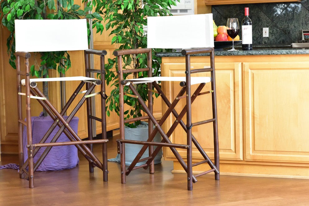 Bamboo High Director Chair, Set of 2, White