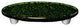 Metallic Green Pull Oval, Black Post