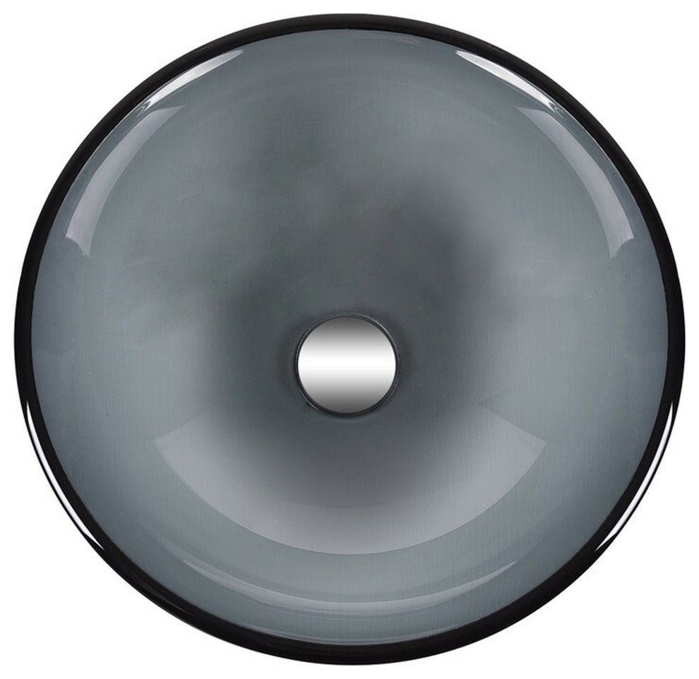 Nera Glass Vessel Sink and Drain, Brushed Nickel