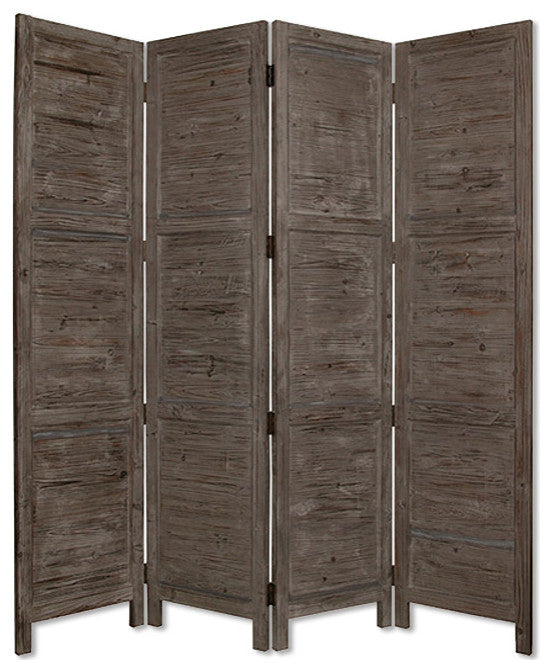HomeRoots 1" x 76" x 84" Gray Wood Screen