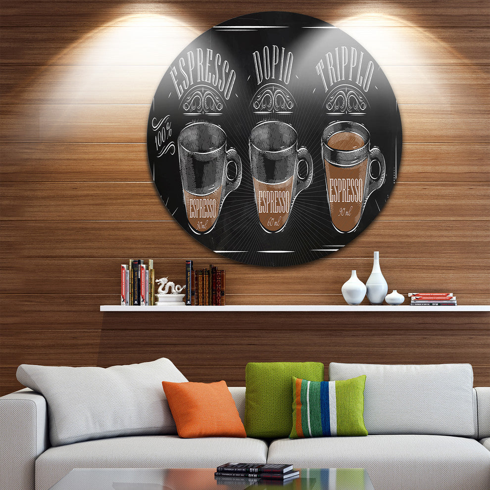 Espresso Kraf Black, Poster Round Wall Art, 36"