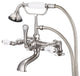 Vintage Classic Deck Mount Tub Faucet With Handshower, Brushed Nickel Finish Wit