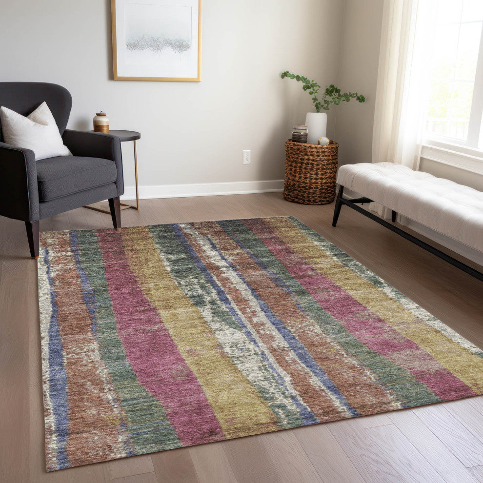 Machine Washable Indoor/Outdoor Chantille ACN1910 Blush 9' x 12' Rug