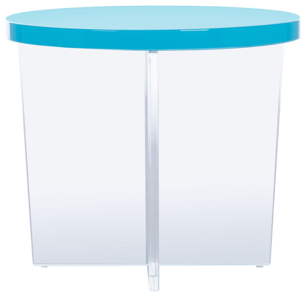 Safavieh Couture Edward Acryllic Accent Table, Turquoise