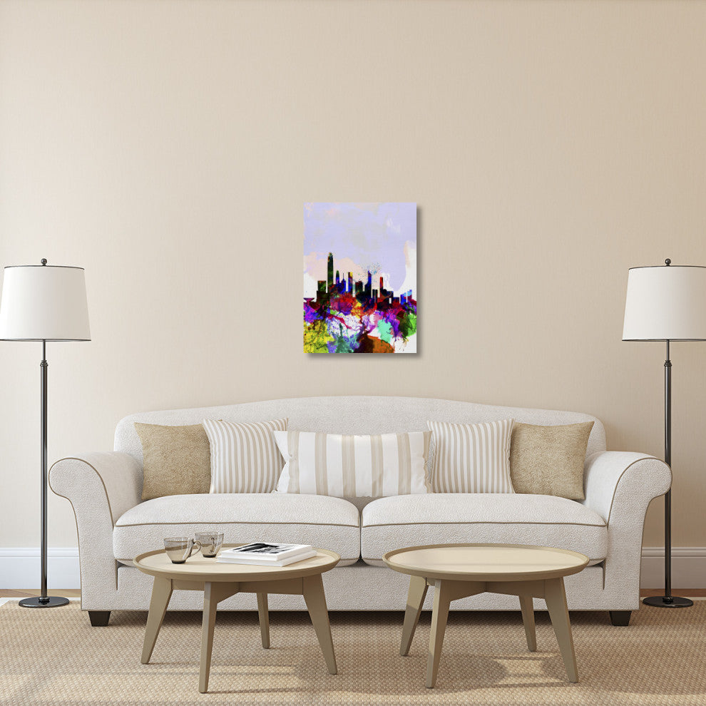 "Hong Kong Watercolor Skyline" Fine Art Print