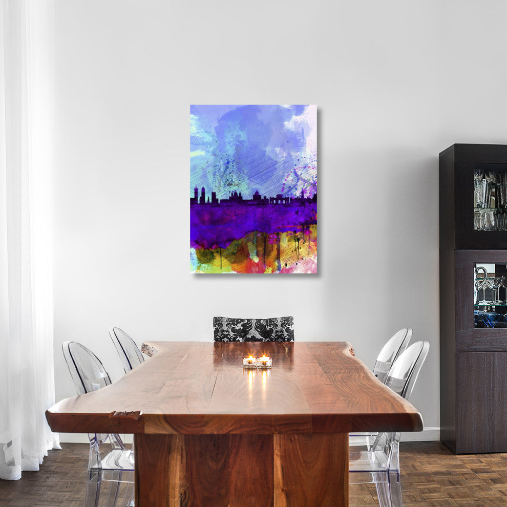 "Madrid Watercolor Skyline" Fine Art Print