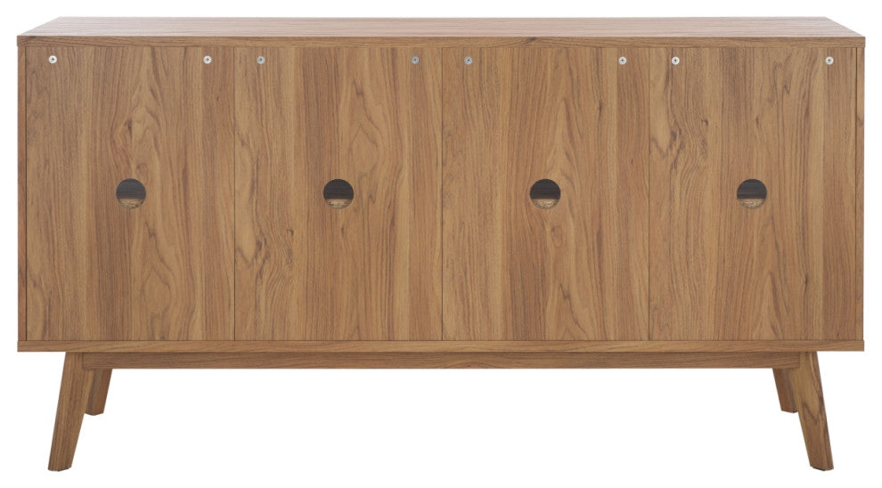 Safavieh Atlantes 4 Door 4 Shelf Media Stand, Oak