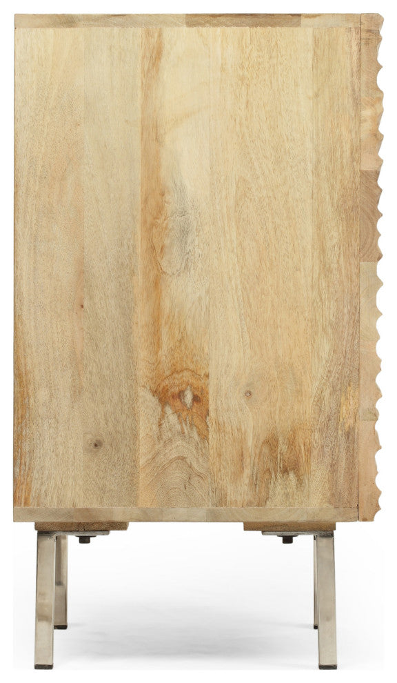 Lesley Modern Handcrafted Mango Wood and Iron Side Table