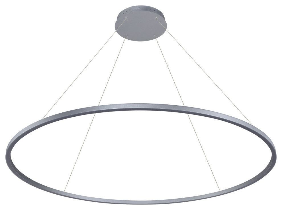 60" Tania ETL Certified Integrated LED Circular Adjustable Chandelier, Silver