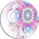Purple And Blue Flower Fractal, Modern Floral Disc Metal Artwork, 36"