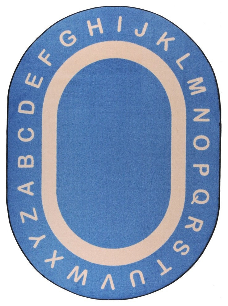 Kid Essentials Rug, Endless Alphabet, Seaside, 7'8"x10'9" Oval