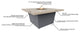 Square Fire Pit Table, 44x44, Chat Height, Propane, Beige Powdercoat Top, Gray