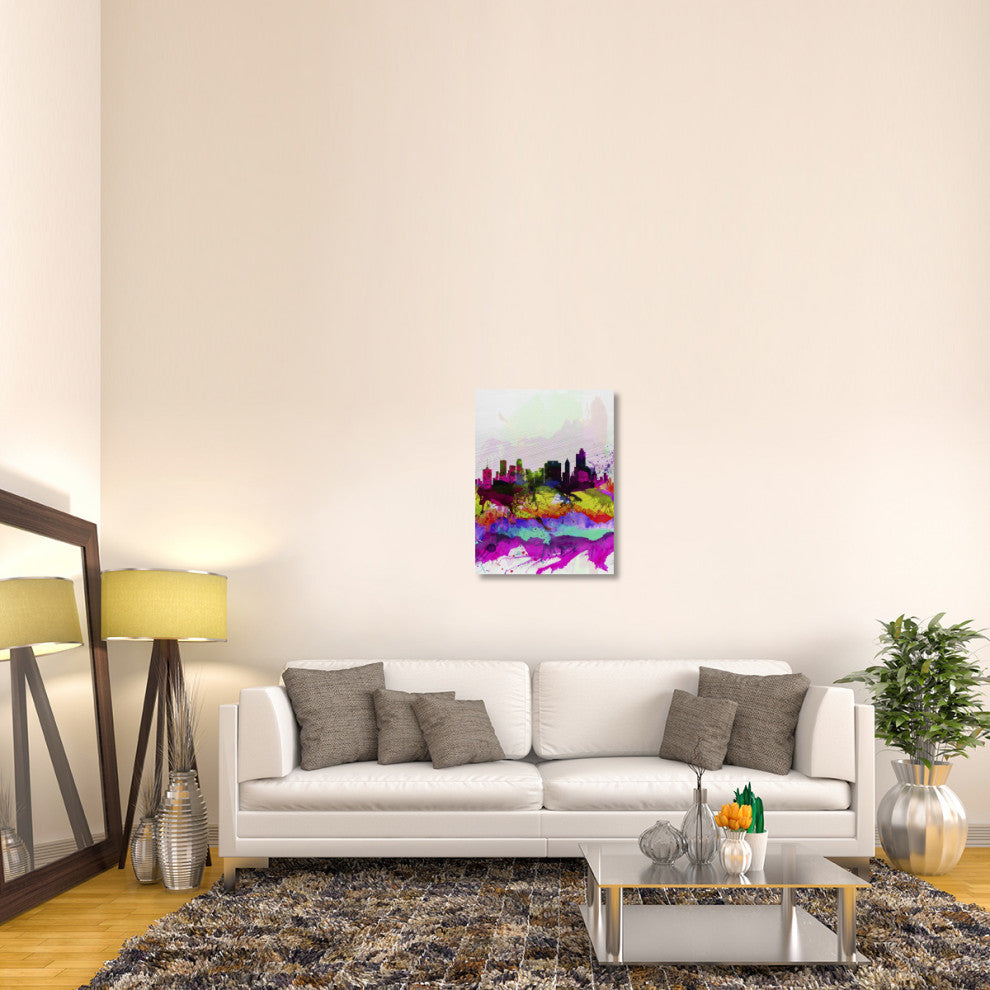 "Tulsa Watercolor Skyline" Fine Art Print