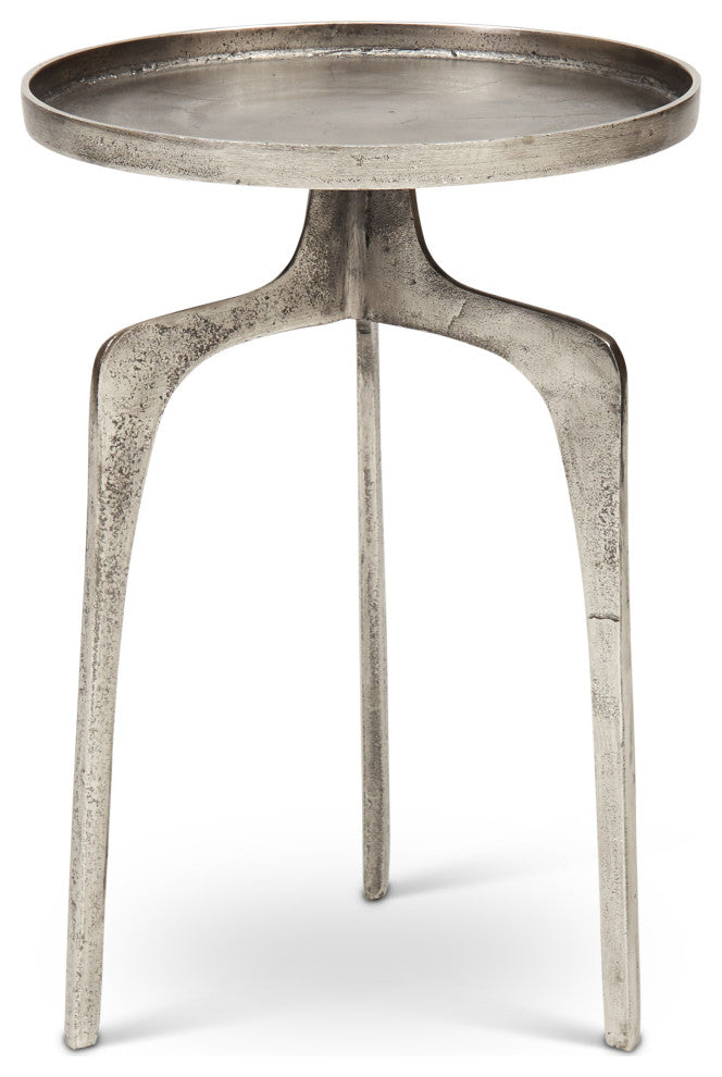 Vinya End Table, Vintage Silver