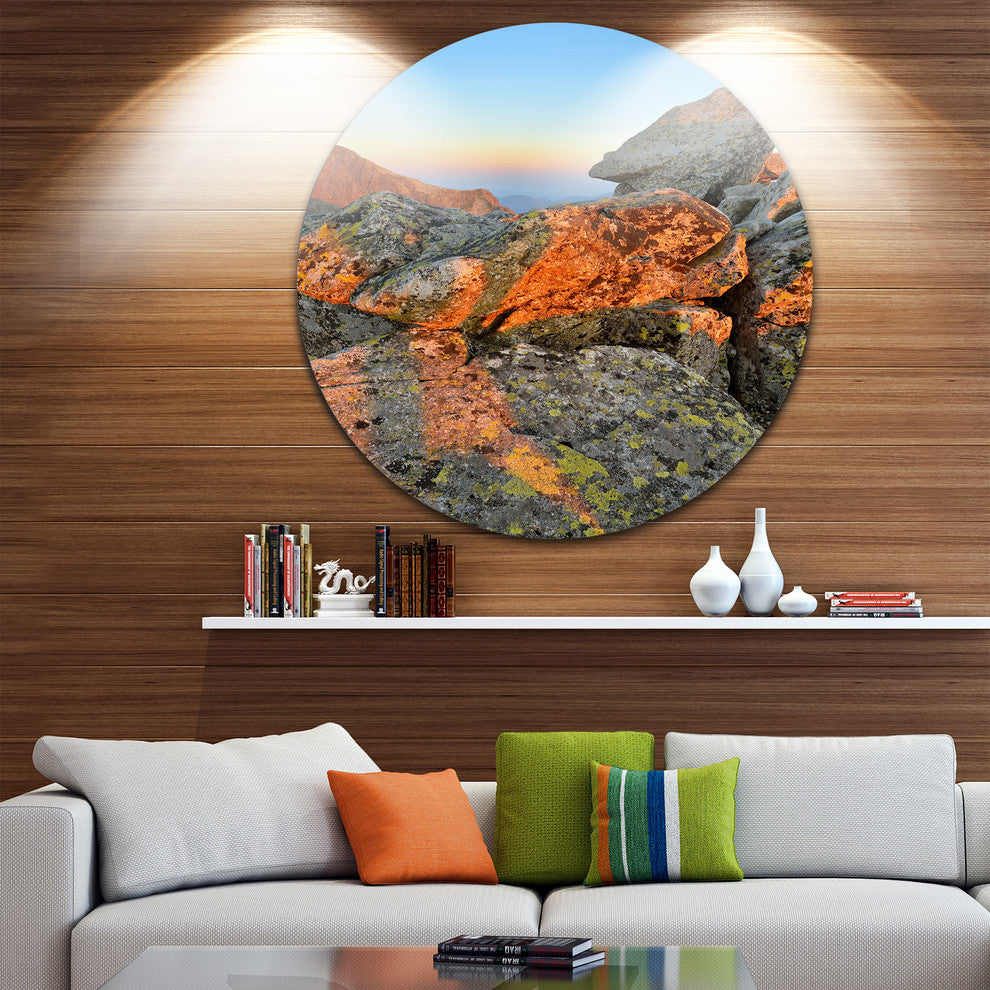 Tatra Mountains Peak, Landscape Photography Round Wall Art, 11"