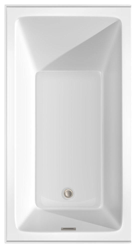 Grayley 60x32x18" Alcove Bathtub With Left-Hand Drain and Trim, Brushed Nickel