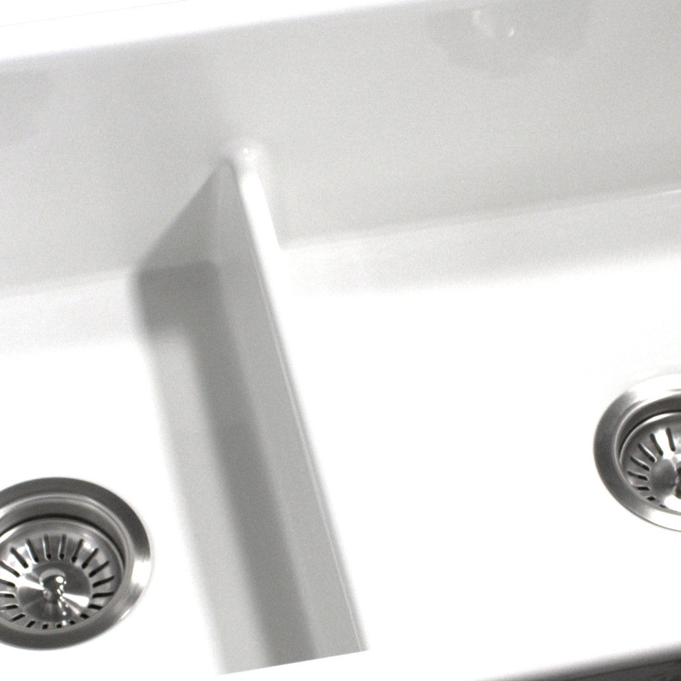 Nantucket Sinks 60/40 Dualmount Fireclay Sink Wellfleet-31OSW