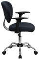Mid-Back Mesh Swivel Task Chair with Chrome Base and Arms, Gray