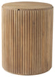 Terra 18Lx18Wx22H Light Brown Wood Fluted Round Side Table