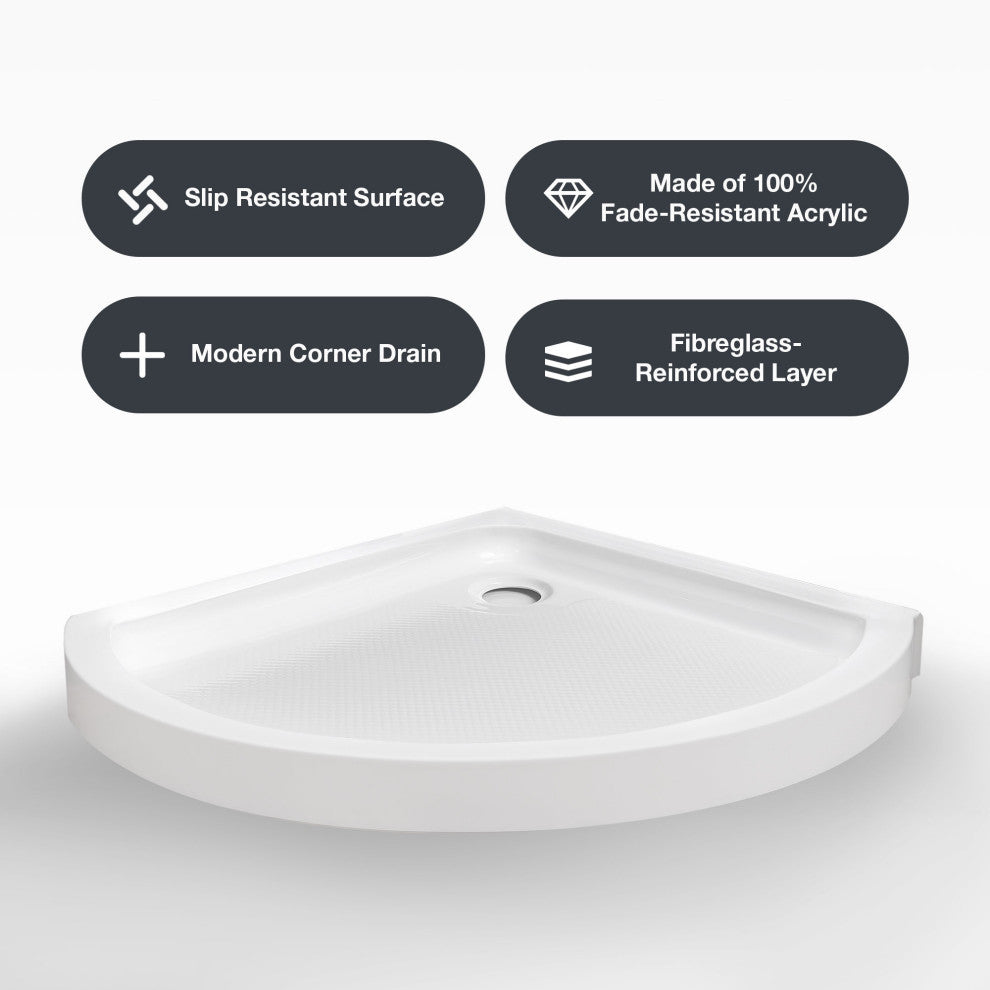 OVE Decors Breeze 34 in. Shower Kit w/ Walls,Base,Clear and Chrome Finish