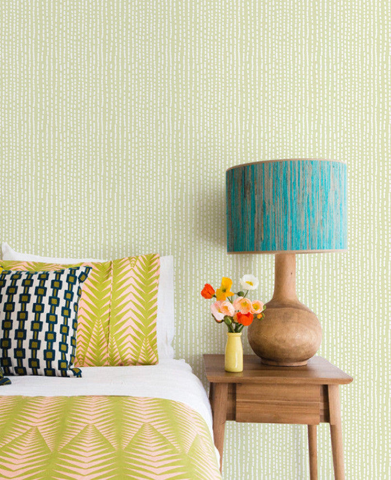 Line Art Peel and Stick Vinyl Wallpaper, Key Lime Green, 24"w X 60"h